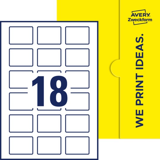 18 stk. etiketter per ark