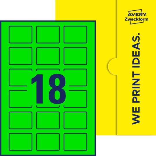 18 stk. etiketter per ark
