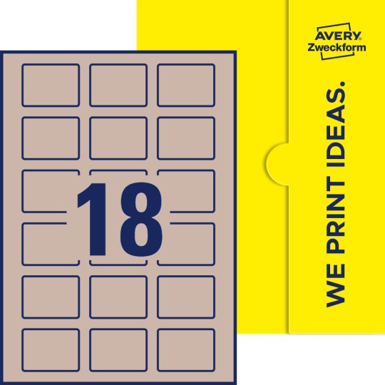 18 stk. etiketter per ark