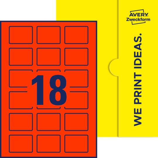 18 stk. etiketter per ark