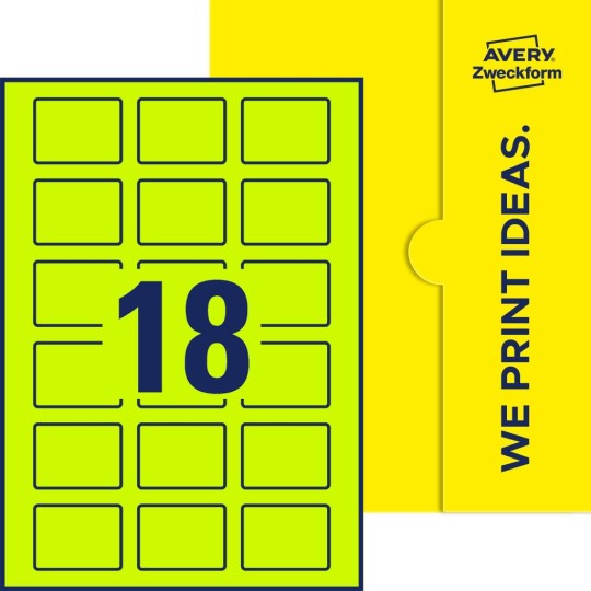18 stk. etiketter per ark