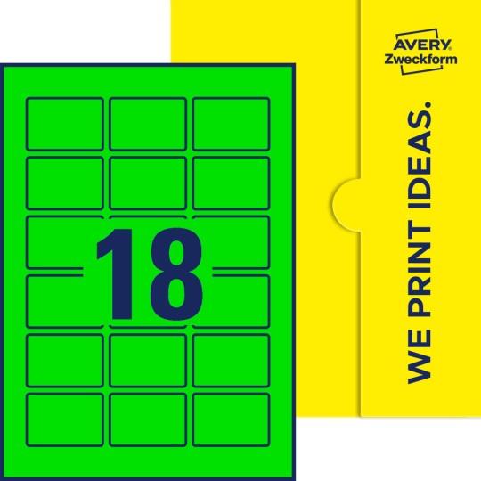 18 stk. etiketter per ark