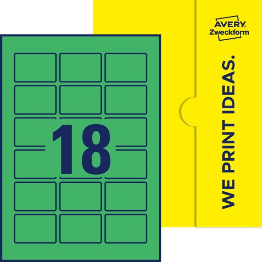 18 stk. etiketter per ark