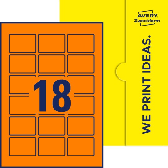 18 stk. etiketter per ark
