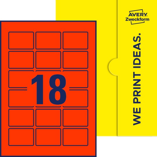 18 stk. etiketter per ark