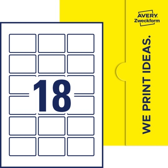 18 stk. etiketter per ark