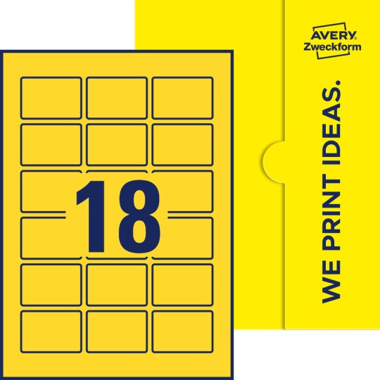18 stk. etiketter per ark