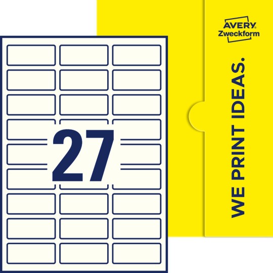 27 stk. etiketter per ark