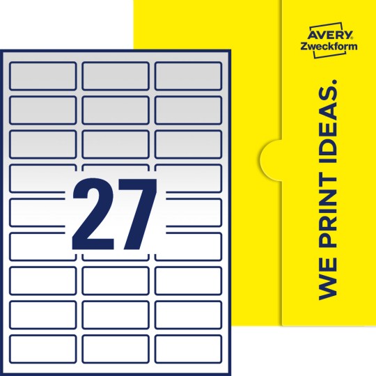 27 stk. etiketter per ark