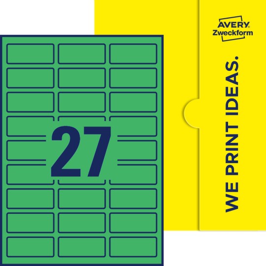 27 stk. etiketter per ark