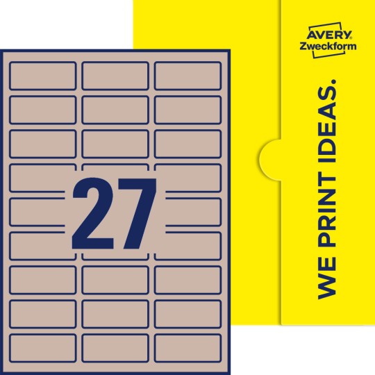27 stk. etiketter per ark