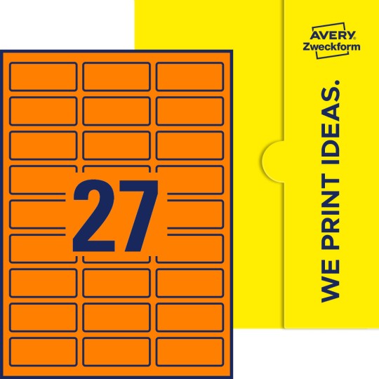 27 stk. etiketter per ark