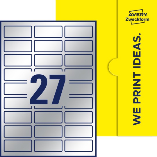 27 stk. etiketter per ark