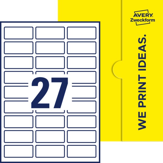 27 stk. etiketter per ark