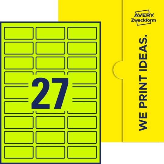 27 stk. etiketter per ark