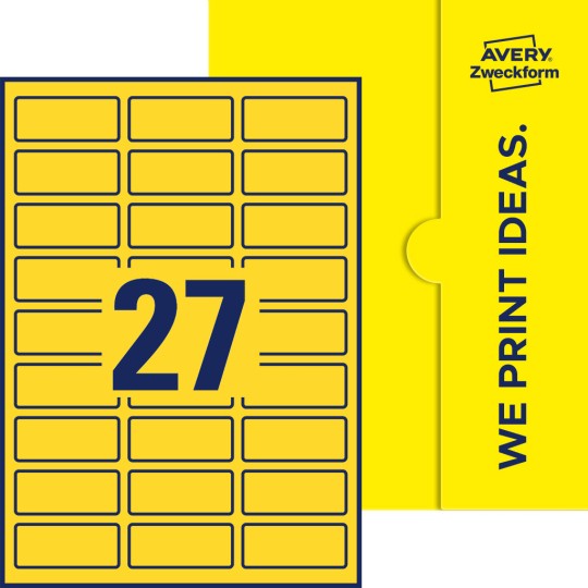 27 stk. etiketter per ark
