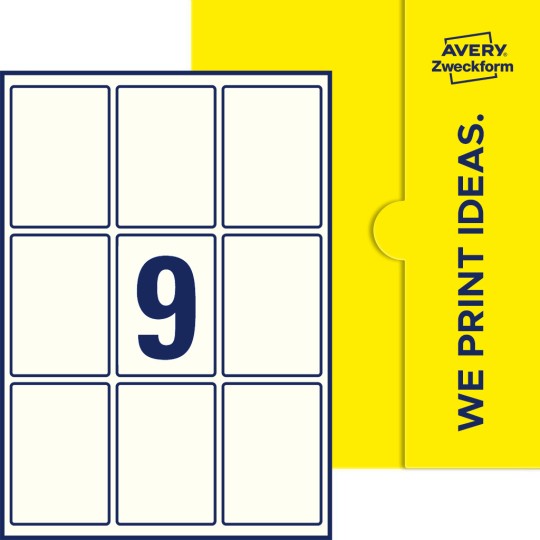 9 stk. etiketter per ark