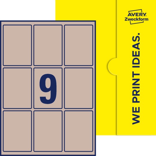 9 stk. etiketter per ark