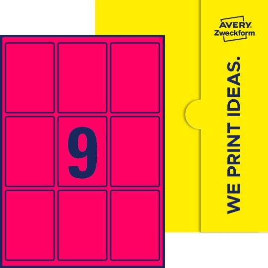 9 stk. etiketter per ark