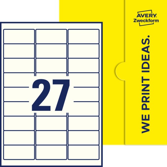 27  stk. etiketter per ark