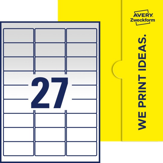27  stk. etiketter per ark