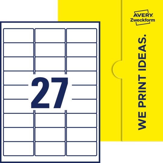 27  stk. etiketter per ark