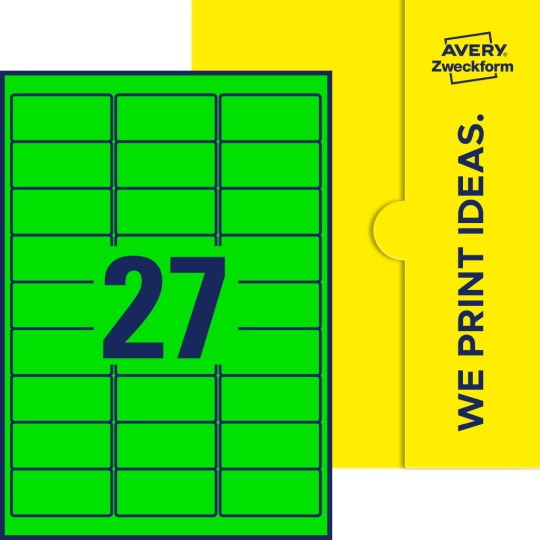 27  stk. etiketter per ark