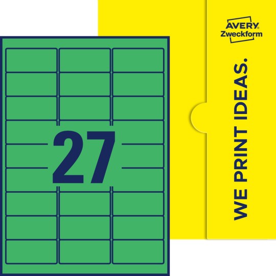 27  stk. etiketter per ark
