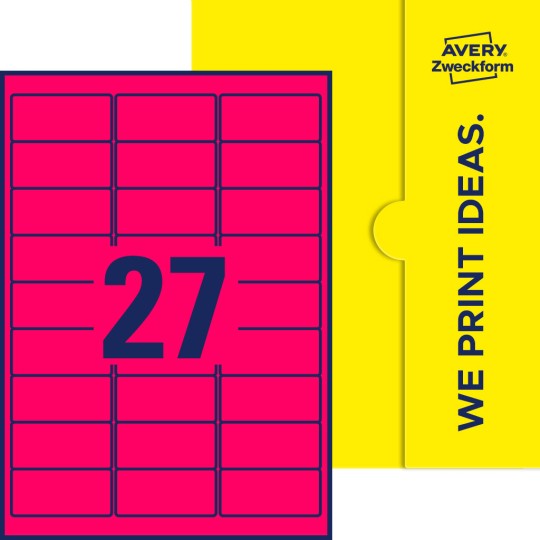 27  stk. etiketter per ark