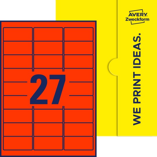 27  stk. etiketter per ark