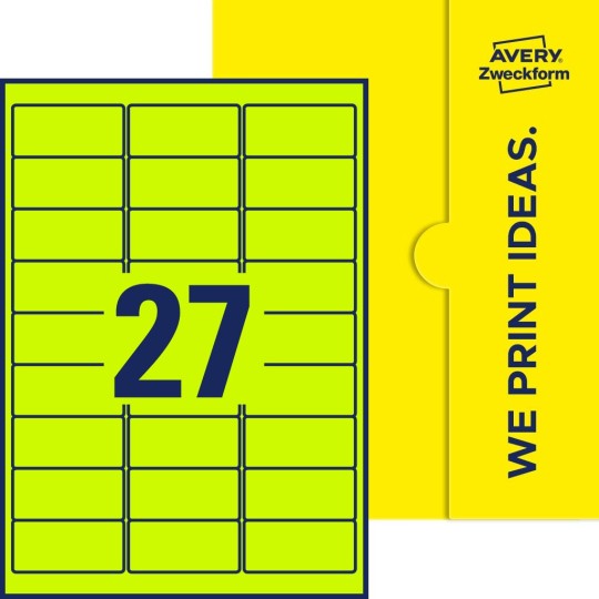 27  stk. etiketter per ark
