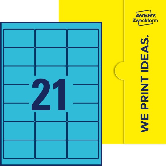 21 stk. etiketter per ark