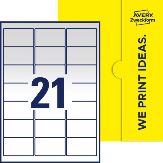 21 stk. etiketter per ark