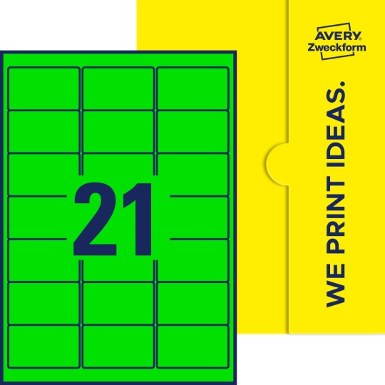 21 stk. etiketter per ark