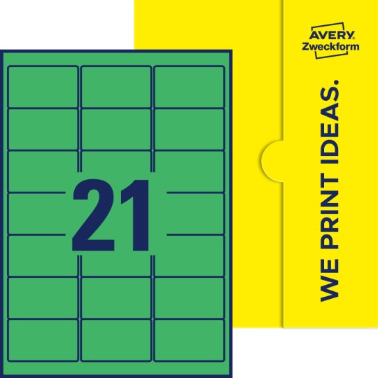 21 stk. etiketter per ark
