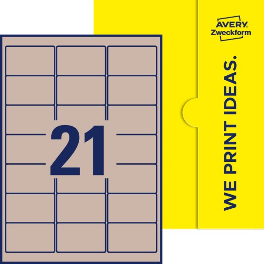 21 stk. etiketter per ark