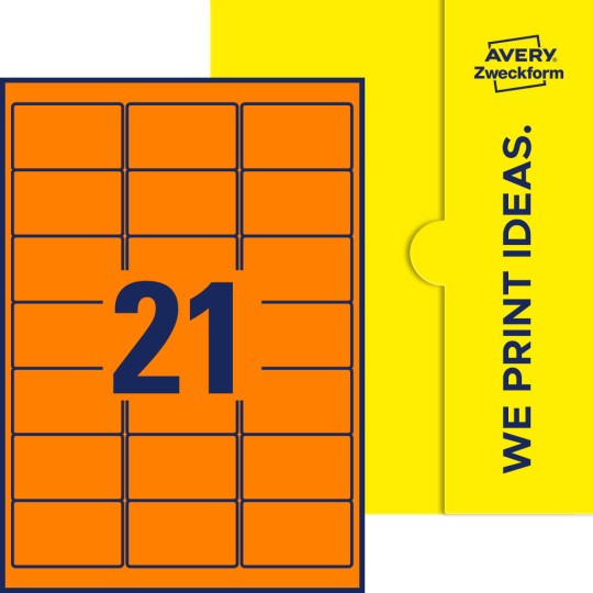 21 stk. etiketter per ark