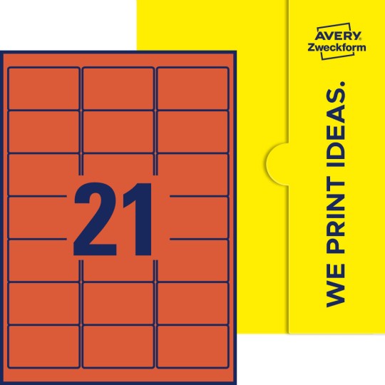 21 stk. etiketter per ark