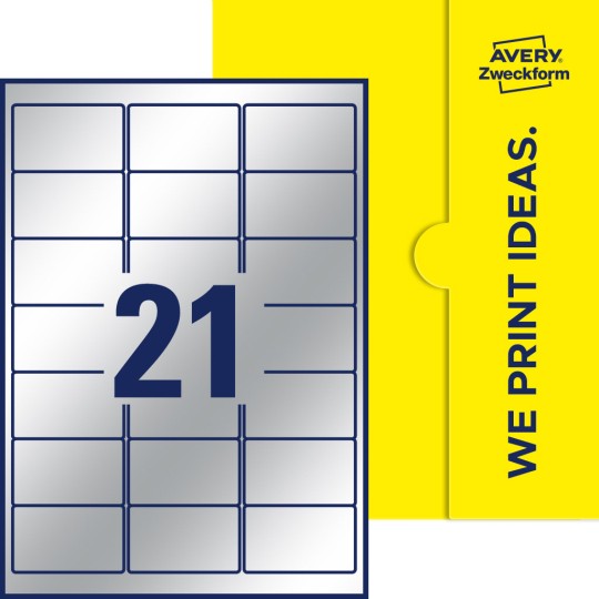 21 stk. etiketter per ark