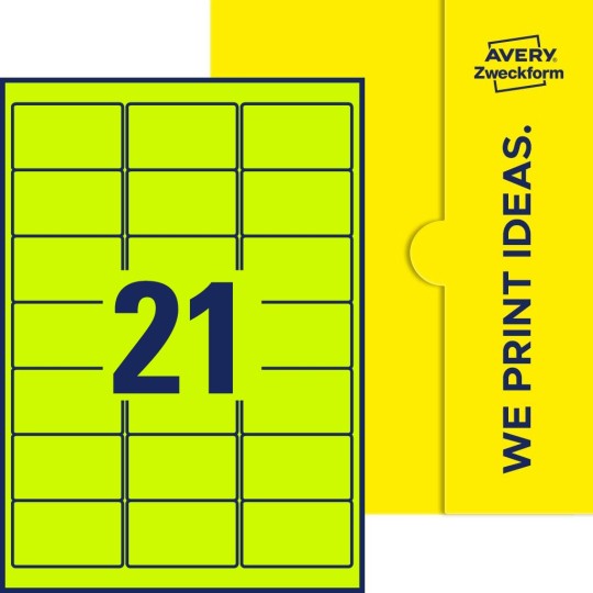 21 stk. etiketter per ark