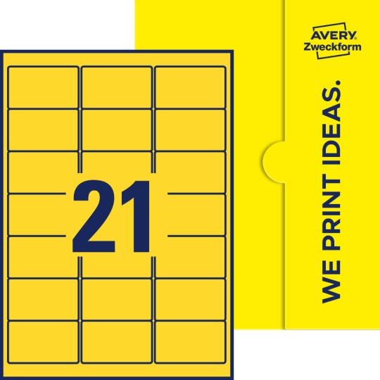 21 stk. etiketter per ark
