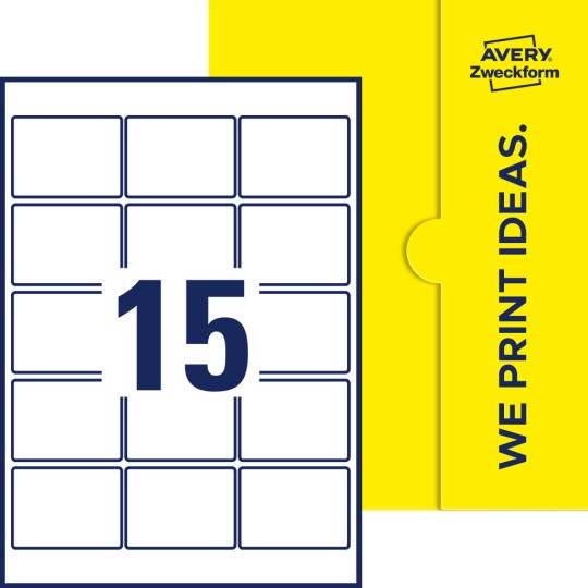 15 stk. etiketter per ark