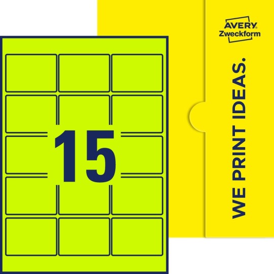 15 stk. etiketter per ark