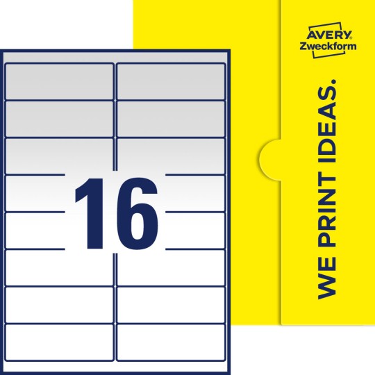 16 stk. etiketter per ark