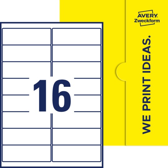 16 stk. etiketter per ark
