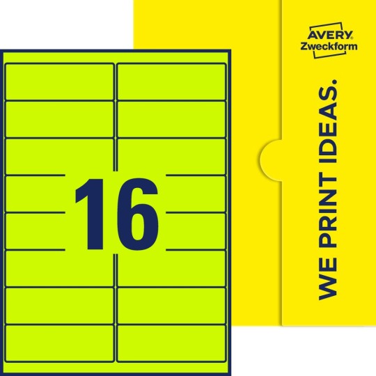 16 stk. etiketter per ark