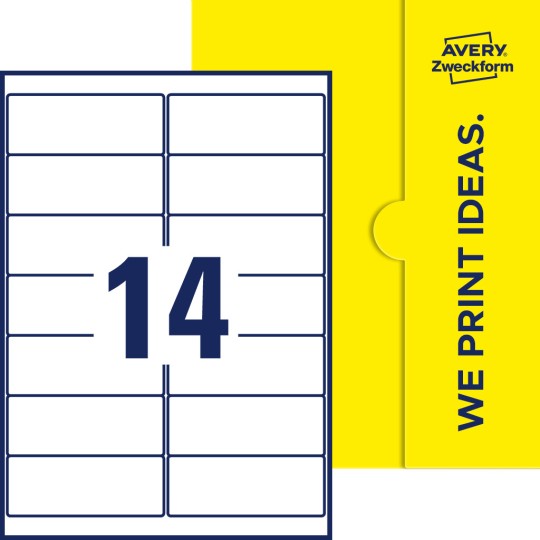 14 stk. etiketter per ark