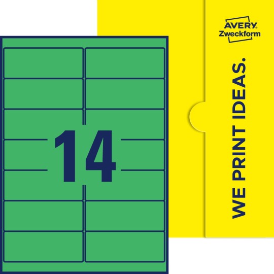 14 stk. etiketter per ark