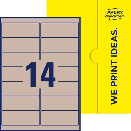 14 stk. etiketter per ark