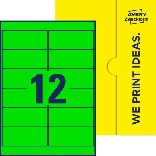12 stk. etiketter per ark